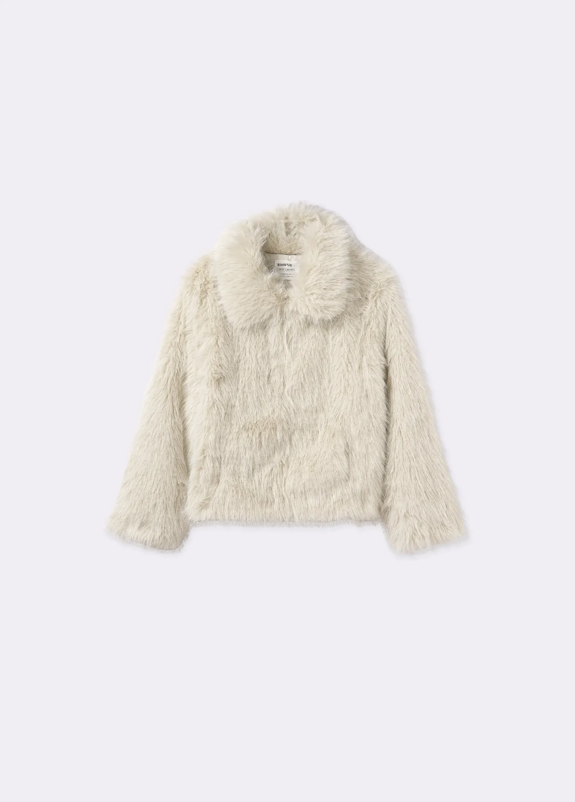 Abrigo corto cuello efecto pelo