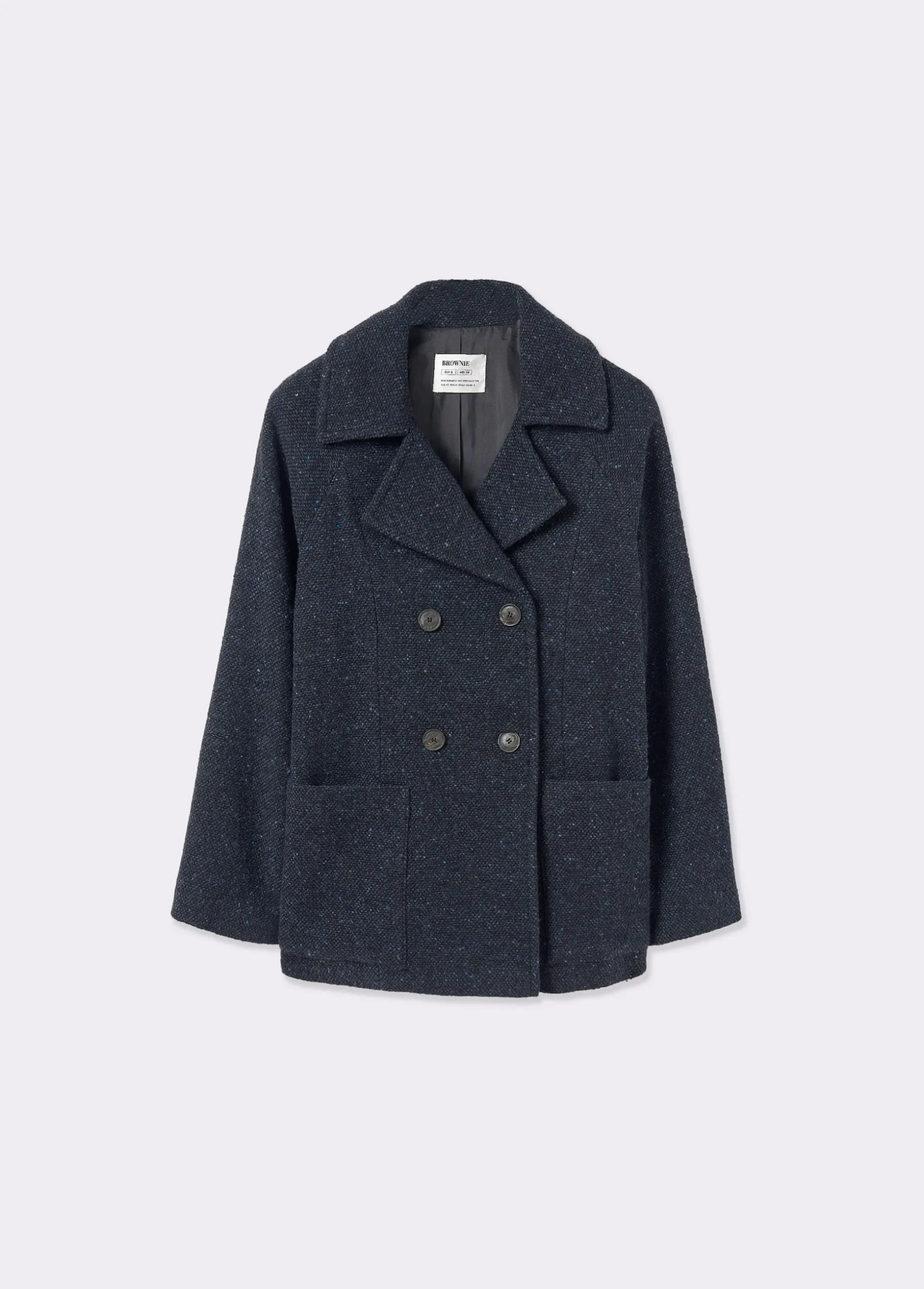 Abrigo cruzado con lana