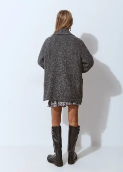 Abrigo cruzado espiga con lana