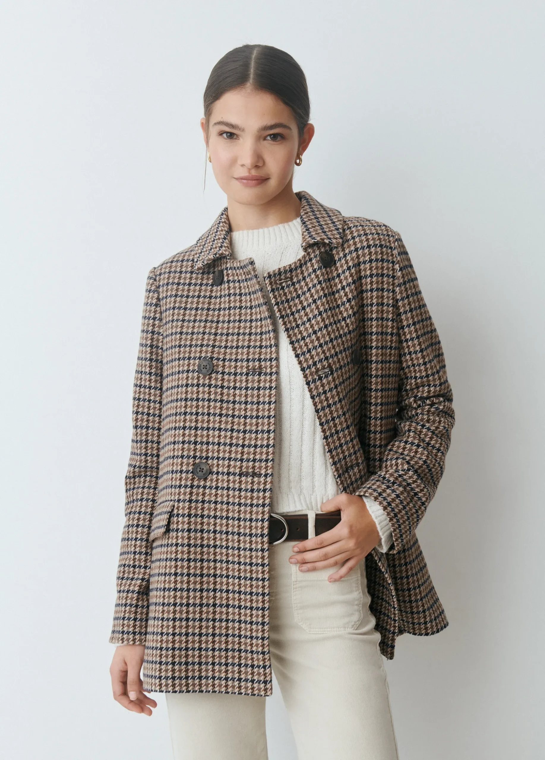 Abrigo entallado cuadros