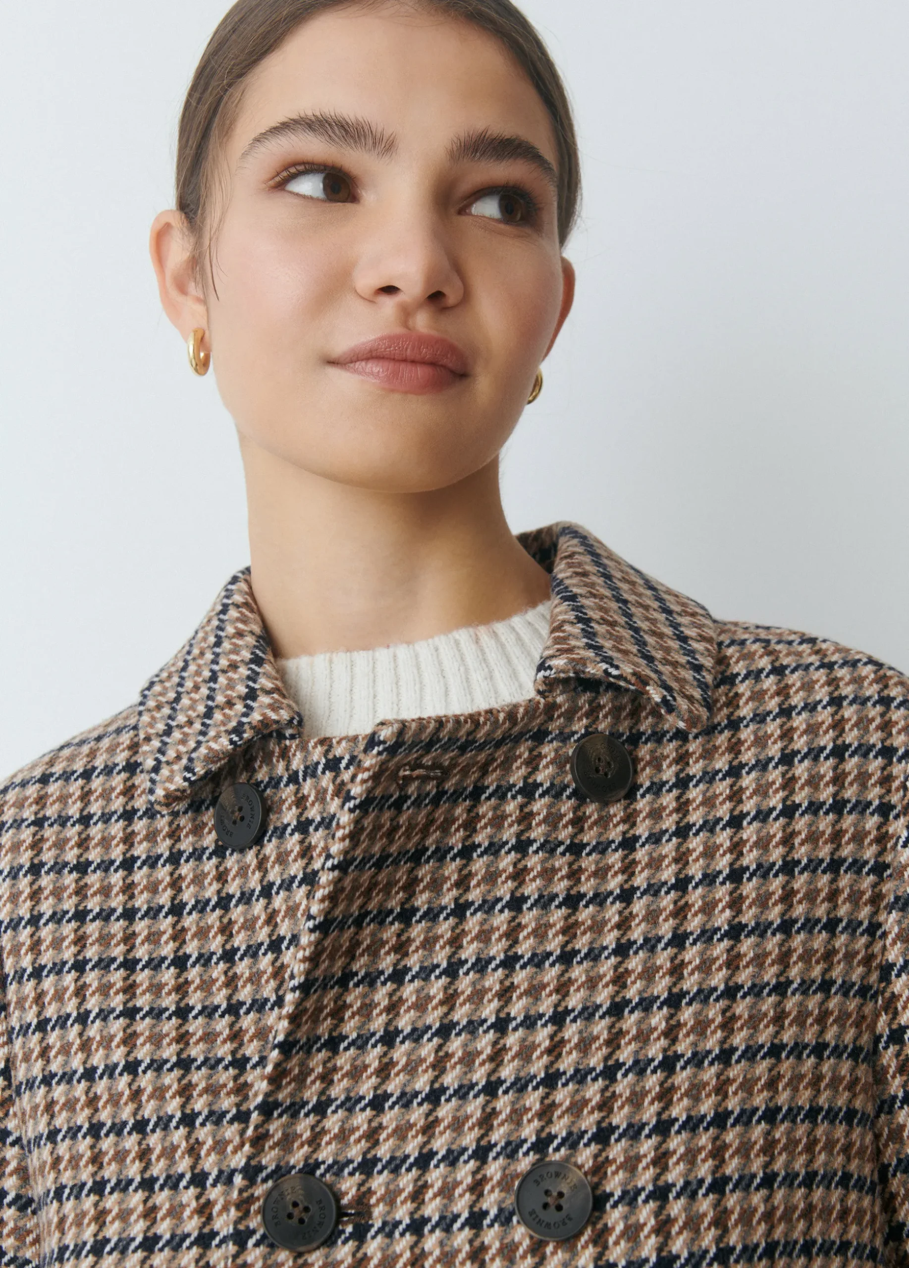 Abrigo entallado cuadros