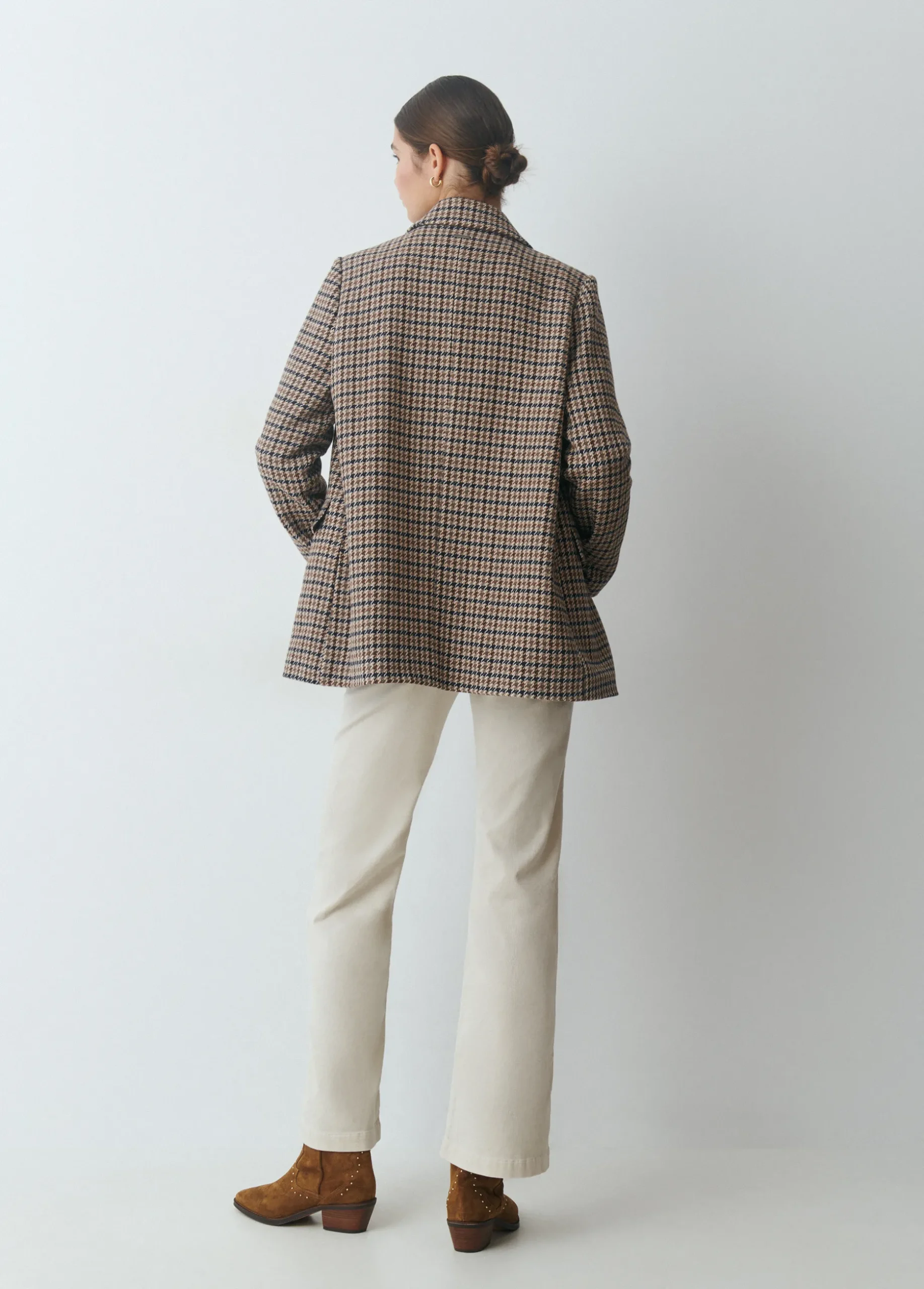 Abrigo entallado cuadros