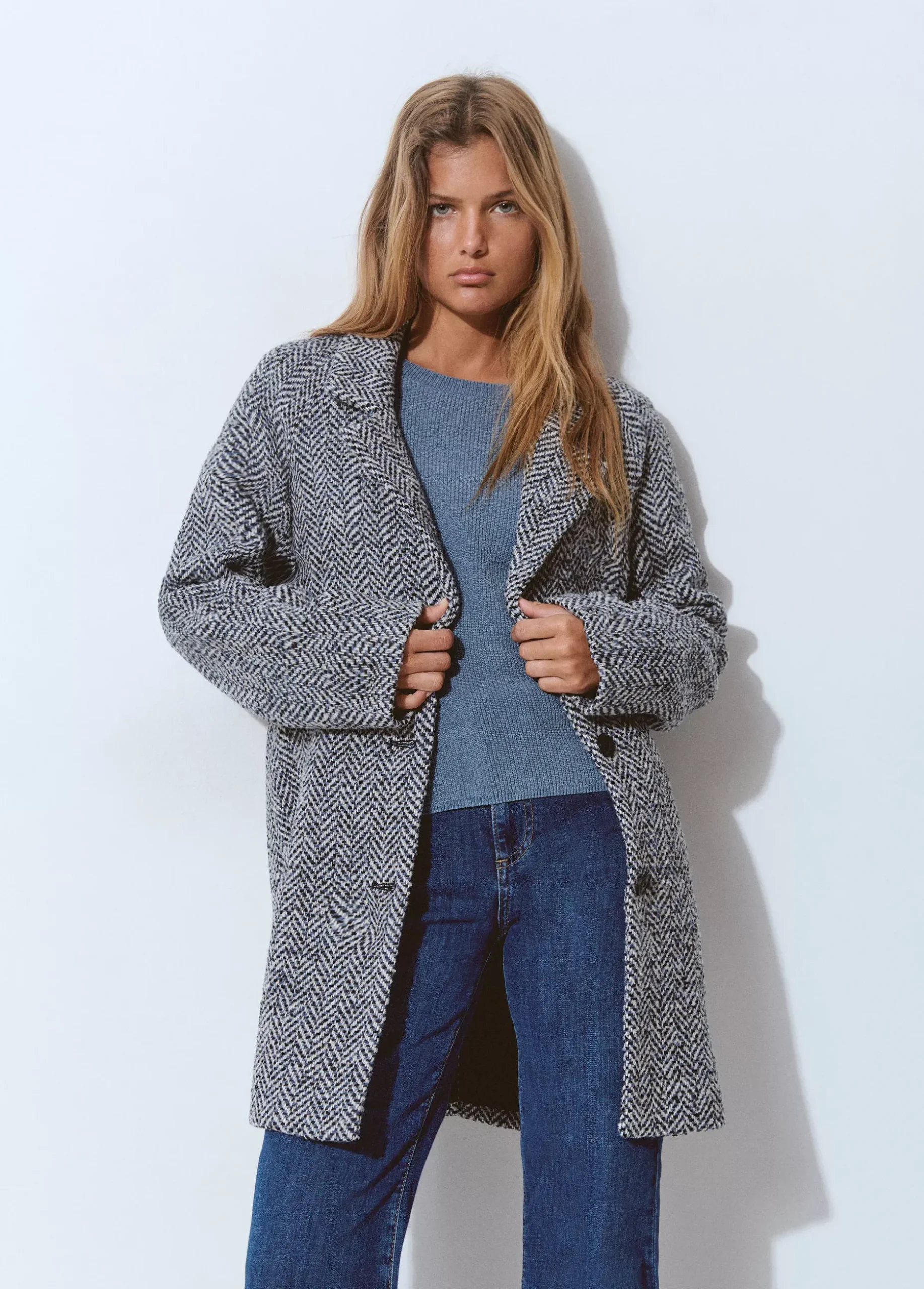 Abrigo espiga textura