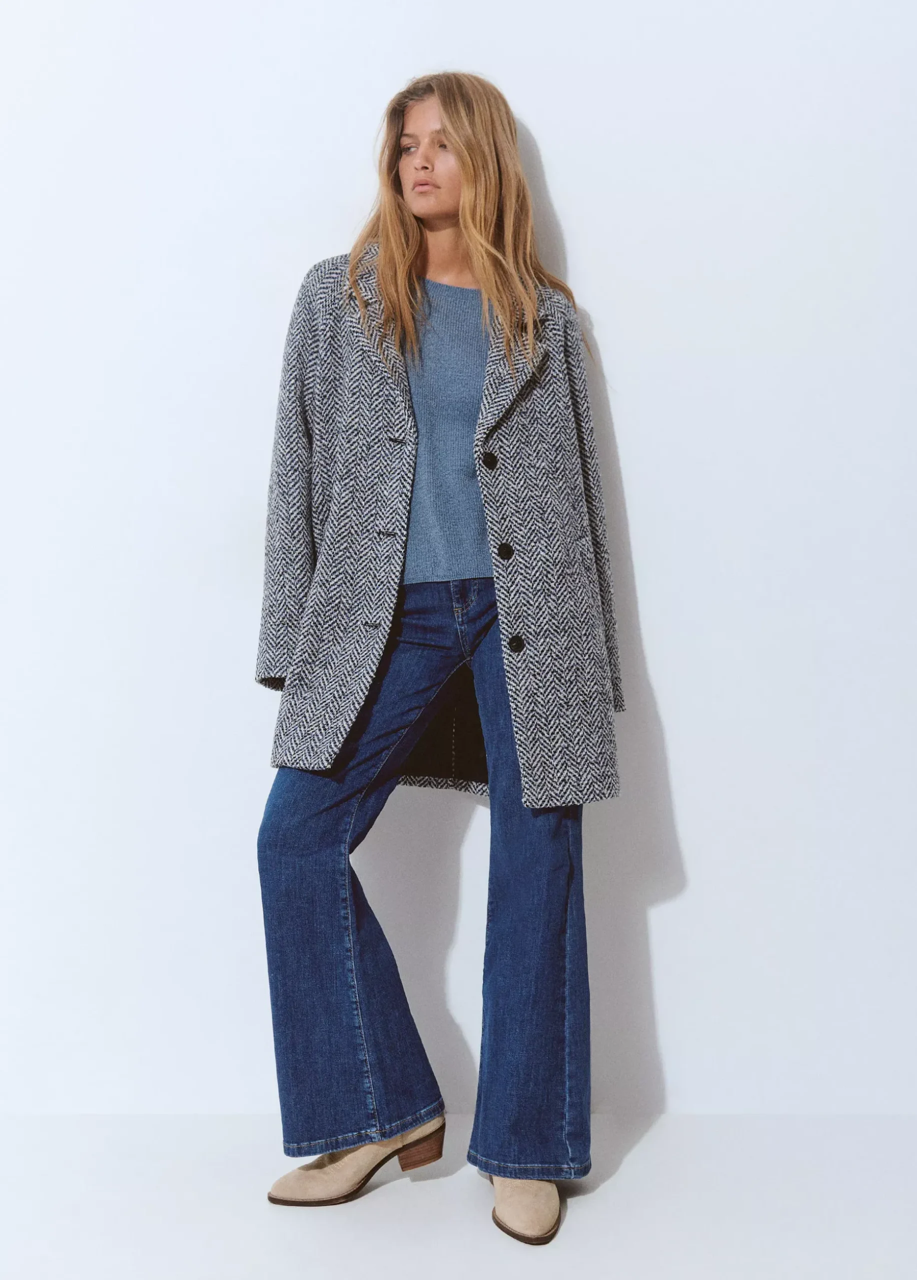 Abrigo espiga textura