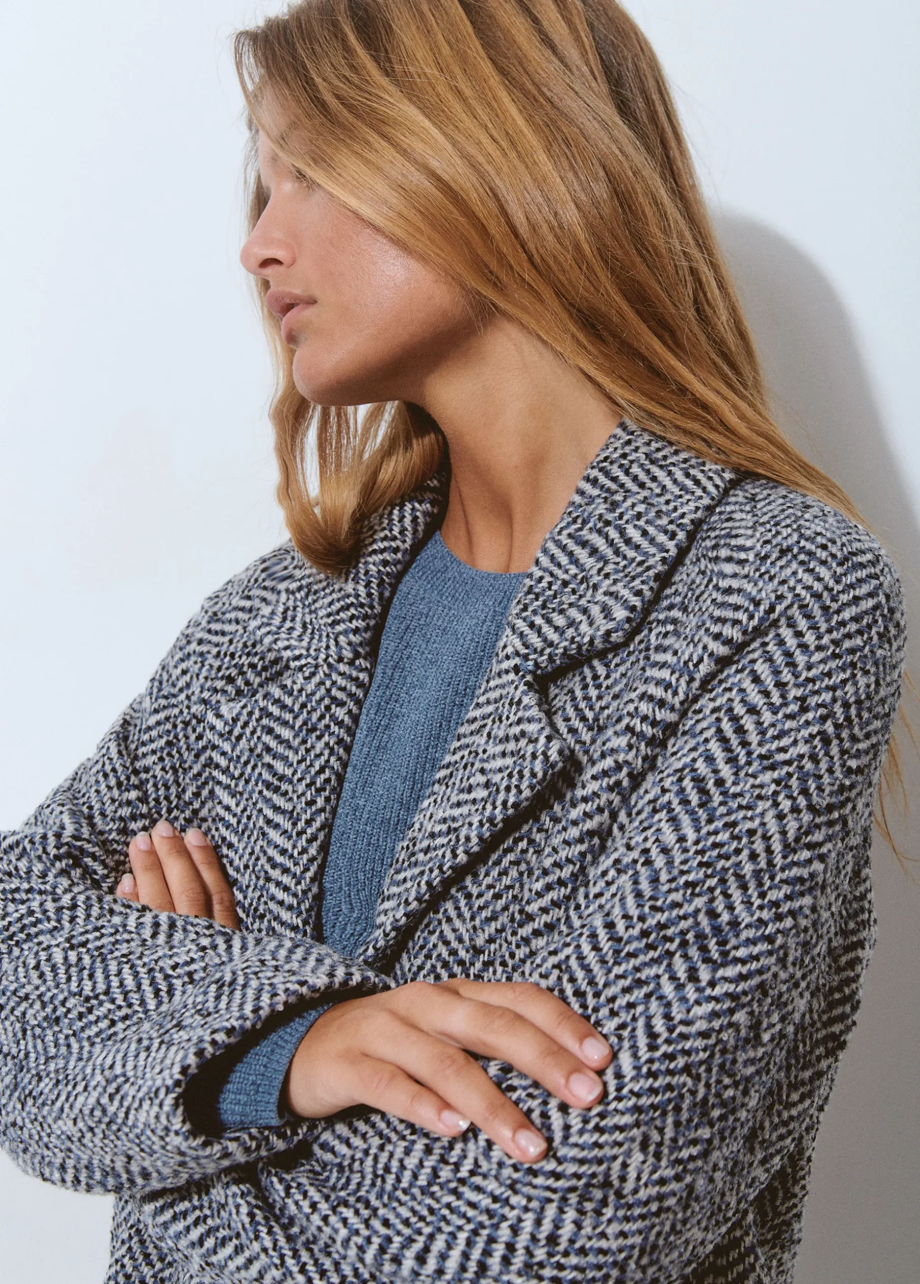 Abrigo espiga textura