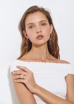 Anillo volumen plateado