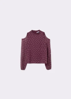 Blusa cut out estampado sello indio