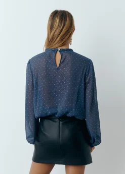 Blusa detalle chocker brillos