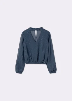Blusa detalle chocker brillos