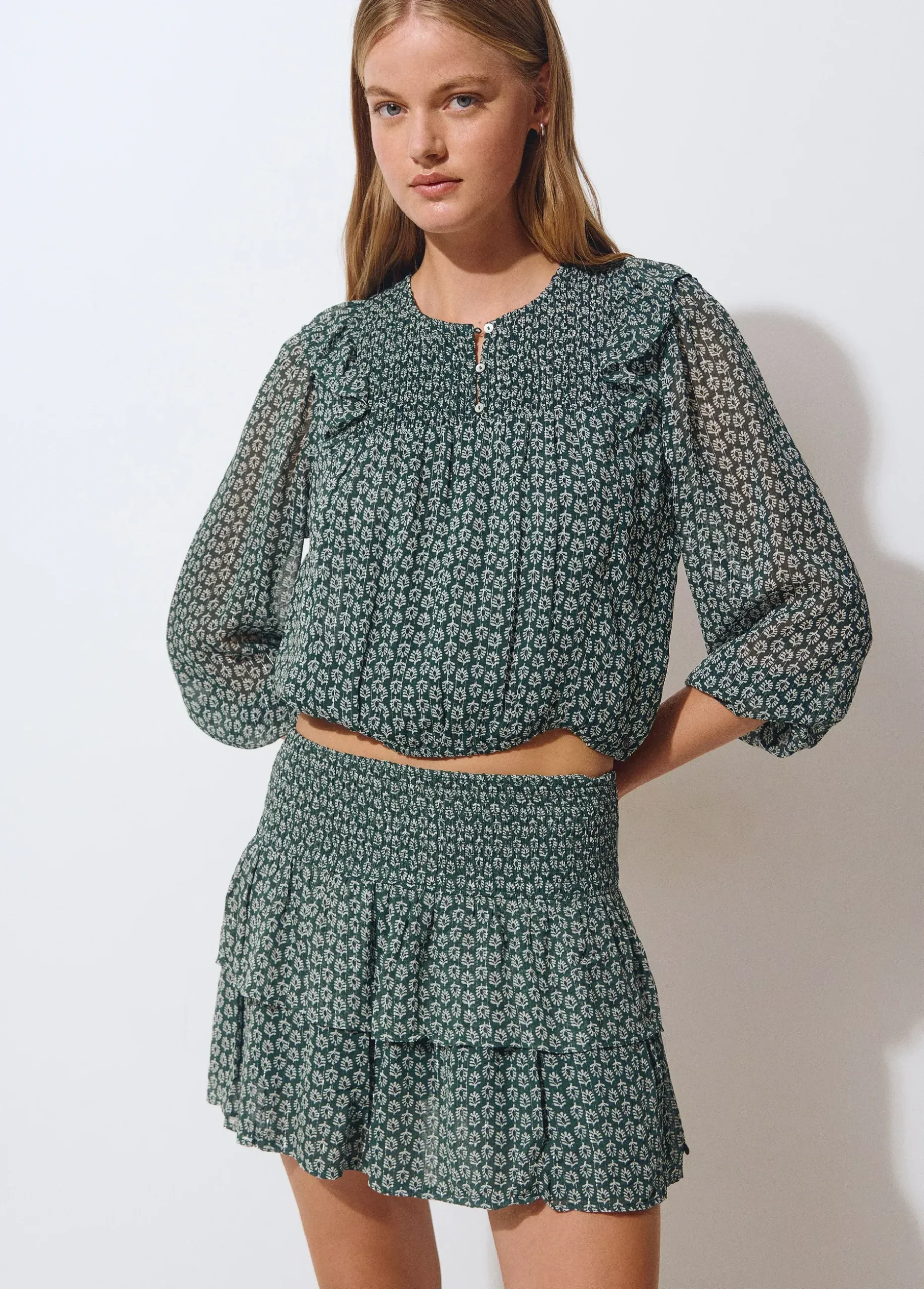 Blusa estampado bicolor