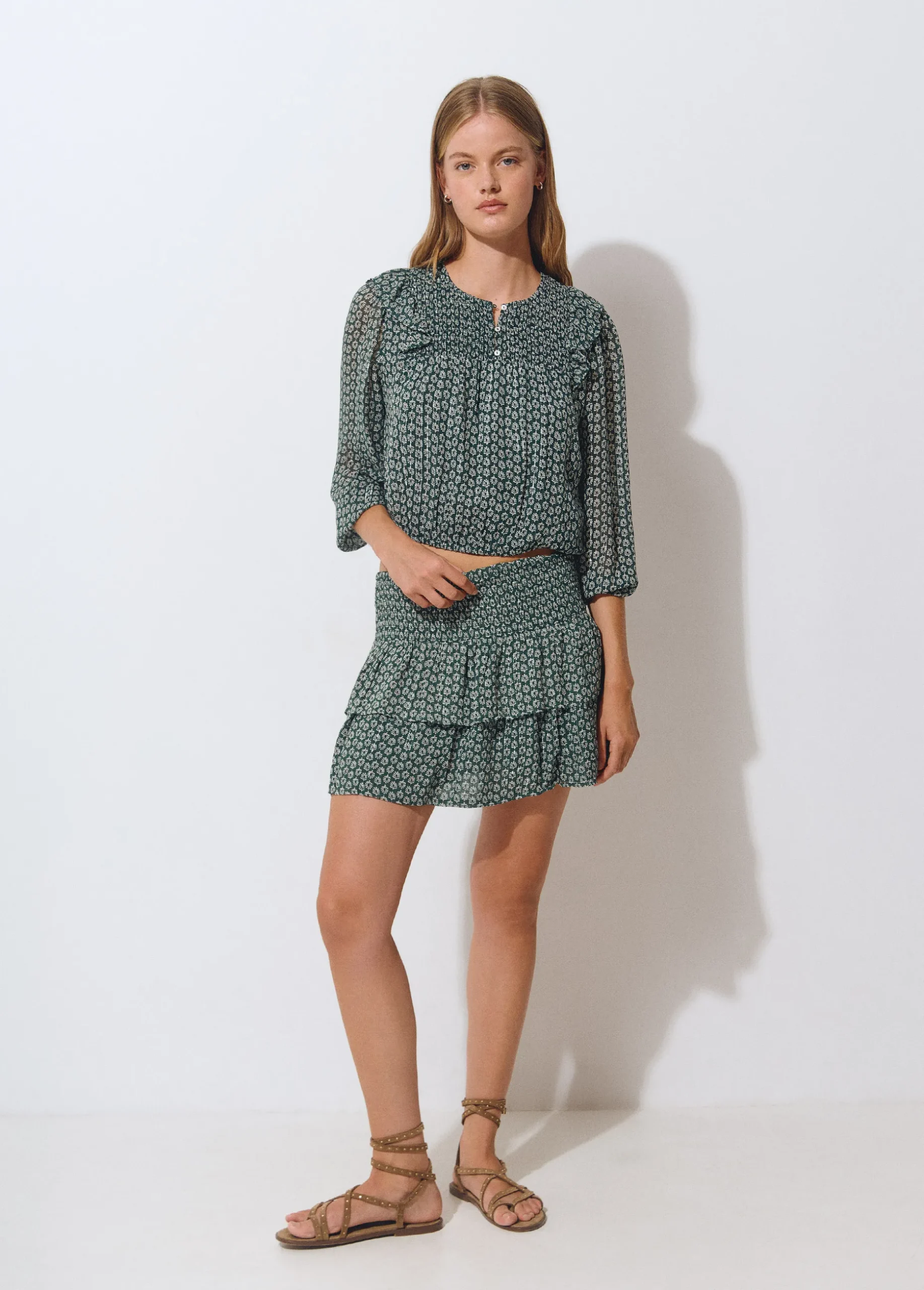 Blusa estampado bicolor