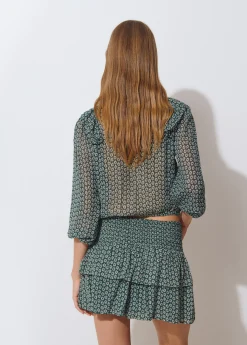 Blusa estampado bicolor