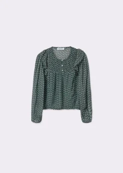 Blusa estampado bicolor