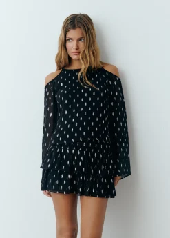 Blusa offshoulder brillo