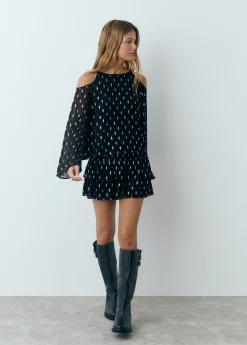 Blusa offshoulder brillo