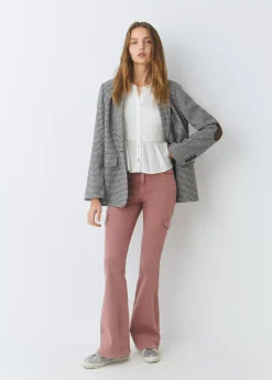 Blusa smock con botones plumeti