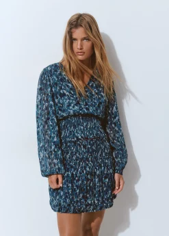 Blusa smock estampado brillo