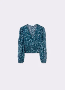 Blusa smock estampado brillo