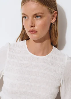 Blusa smock manga larga