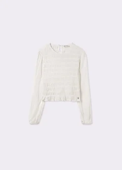 Blusa smock manga larga