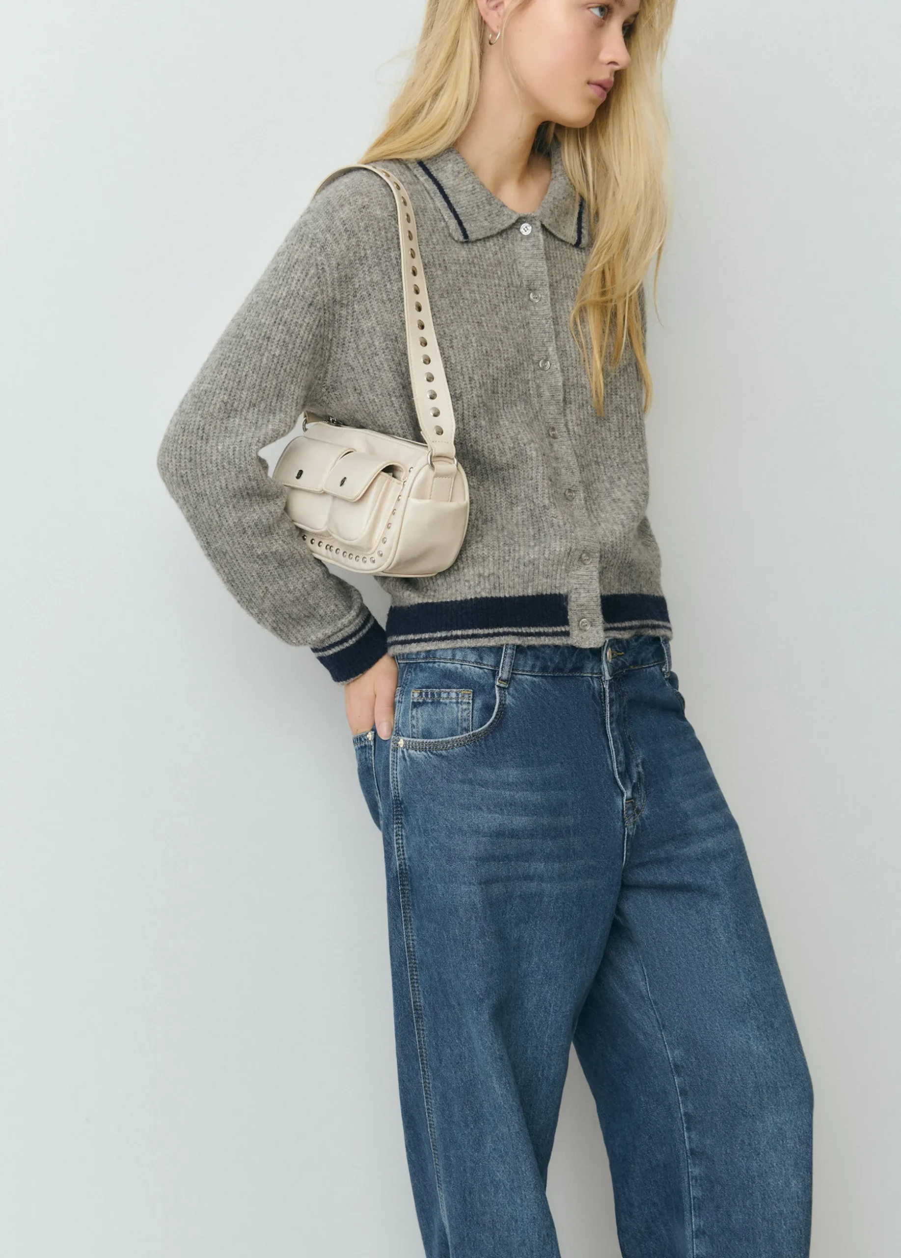 Bolso hombro solapa con bolsillos