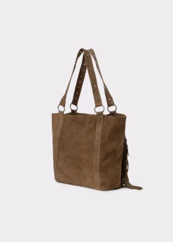 Bolso piel shopper flecos