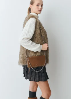 Bolso piel solapa bolitas