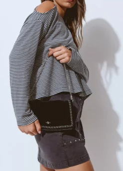 Bolso piel solapa cadena