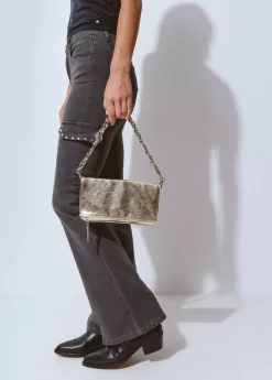 Bolso solapa laminado cadena gruesa