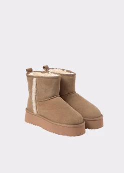 Botín plataforma piel pelo