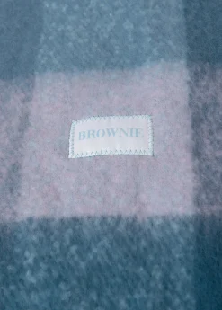 Bufanda gruesa cuadros flecos