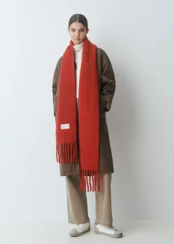 Bufanda gruesa estrecha lisa flecos