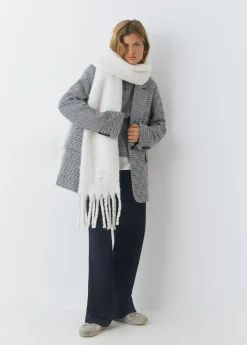 Bufanda gruesa lisa flecos