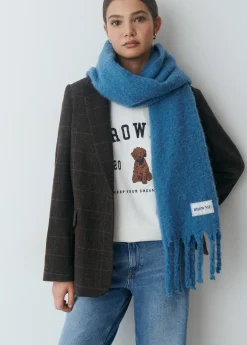 Bufanda gruesa lisa flecos