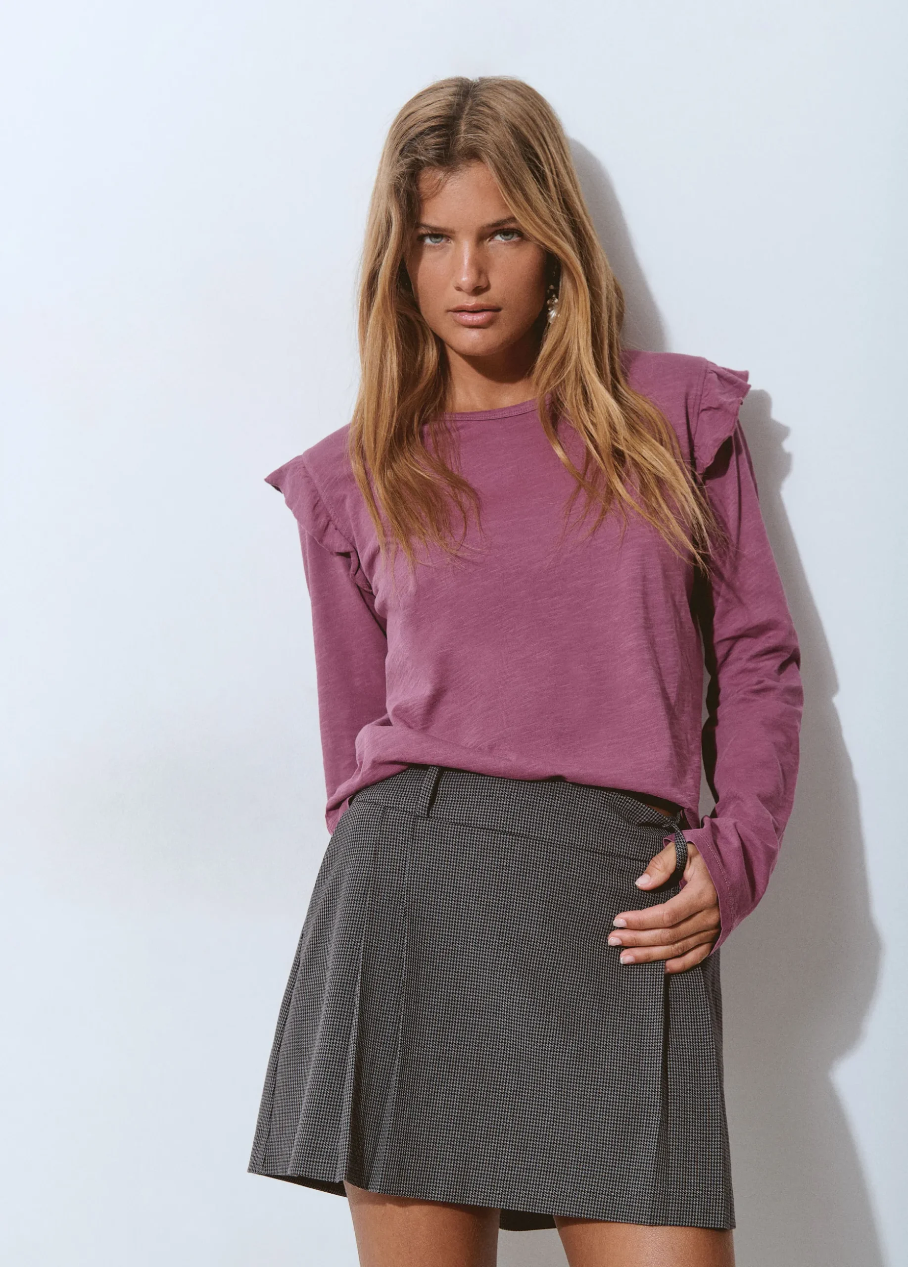 Camiseta algodón flame volantes