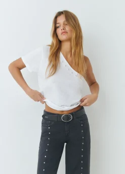 Camiseta asimétrica efecto lavado