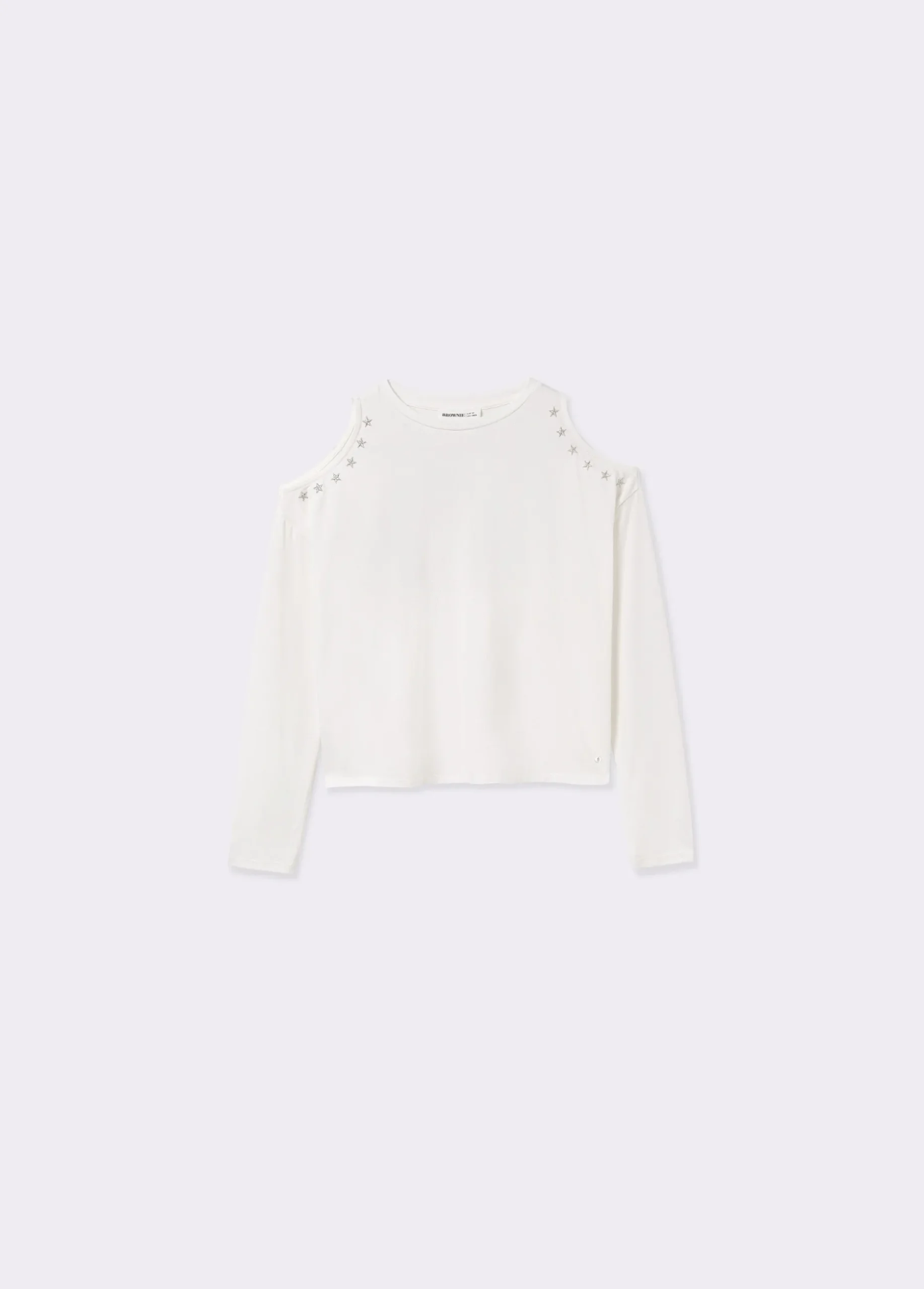 Camiseta cut-out bordado estrellas