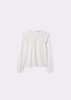 Camiseta estilo blusa con volante