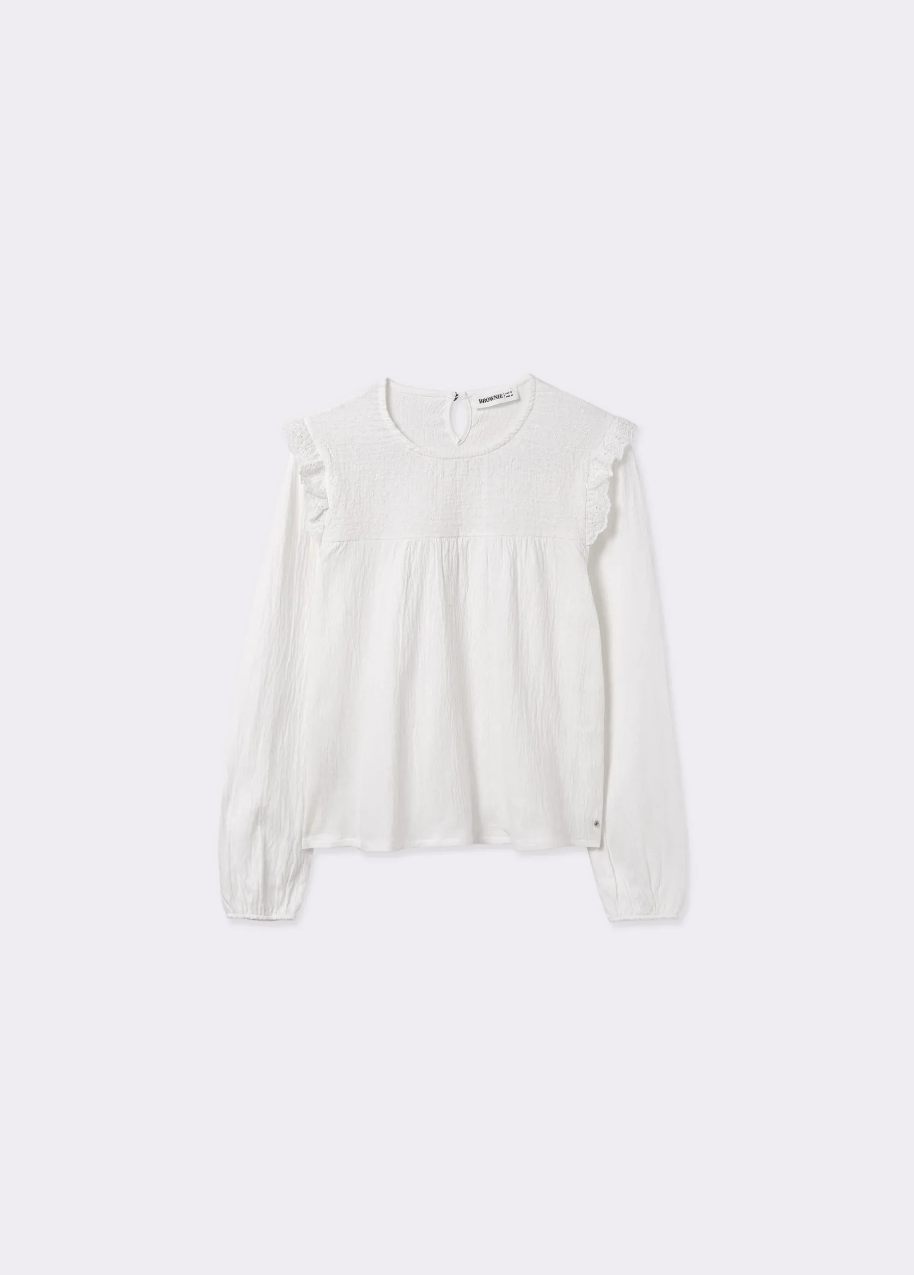 Camiseta estilo blusa con volante