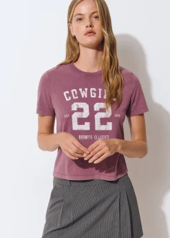 Camiseta lavada print posicional