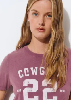 Camiseta lavada print posicional