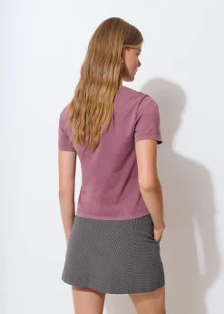 Camiseta lavada print posicional