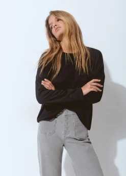 Camiseta lisa manga larga