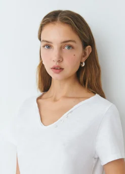 Camiseta manga corta algodón flame botones