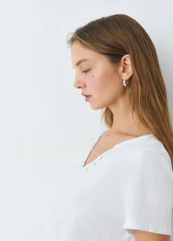 Camiseta manga corta algodón flame botones