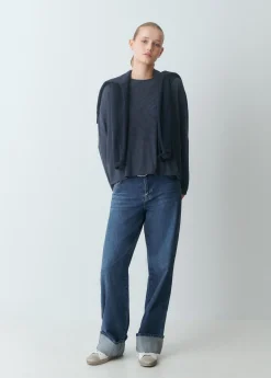 Camiseta manga larga raya tejida