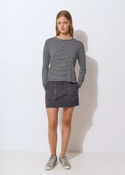 Camiseta manga larga raya tejida