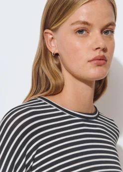 Camiseta manga larga raya tejida