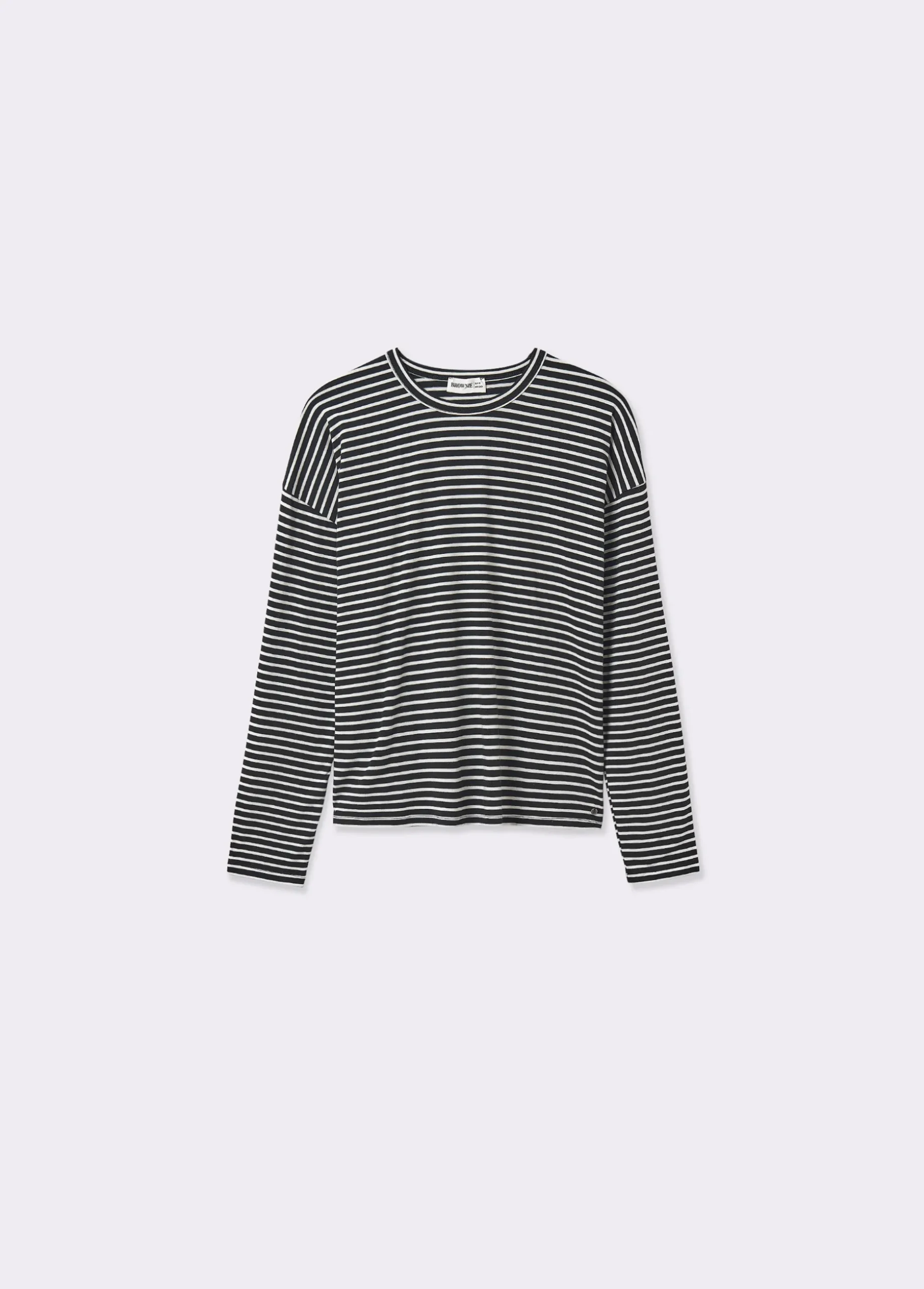 Camiseta manga larga raya tejida