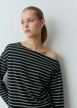 Camiseta raya lurex escote barco